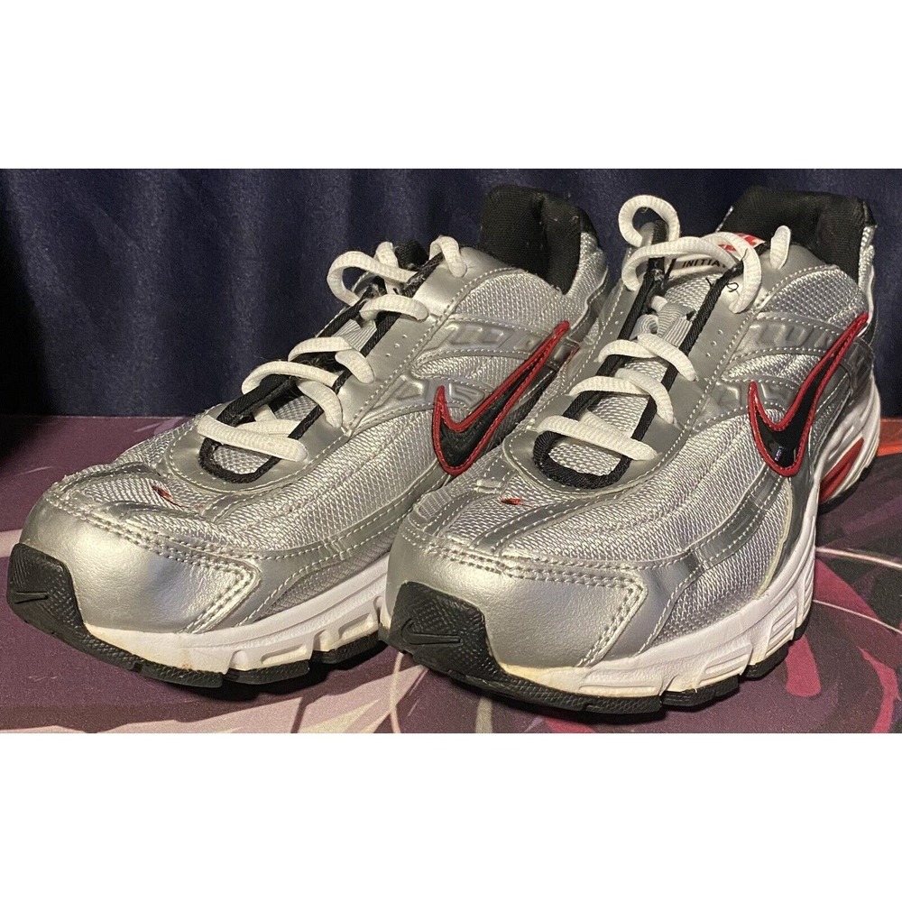 Nike Initiator 394055-001 Men's 7.5 Metallic Silver White Black Running Shoes